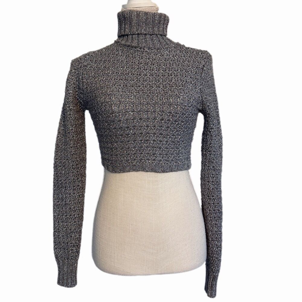 Nastygal Metallic Cropped Turtleneck